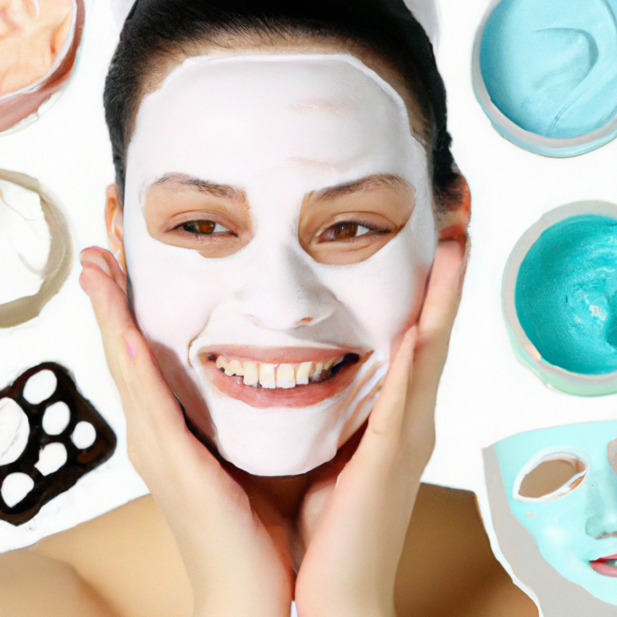 Colorful assortment of face masks and skincare tools on a clean surface, showcasing the power of multi-masking.