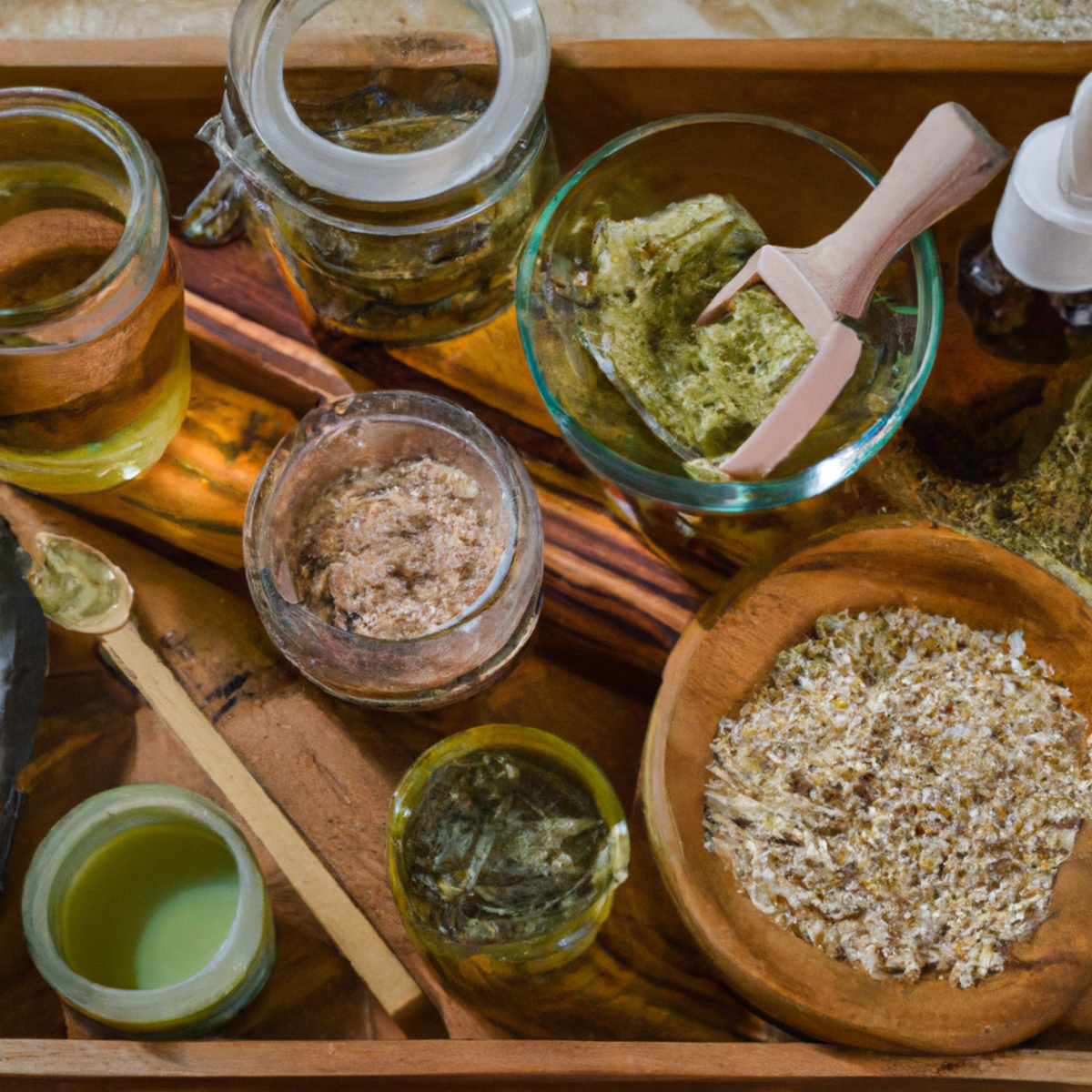 Unleash the power of nature with these natural skin care routines! From green clay masks to raw honey, this wooden tray has everything you need to combat acne the holistic way. Say goodbye to harsh chemicals and hello to a glowing complexion!