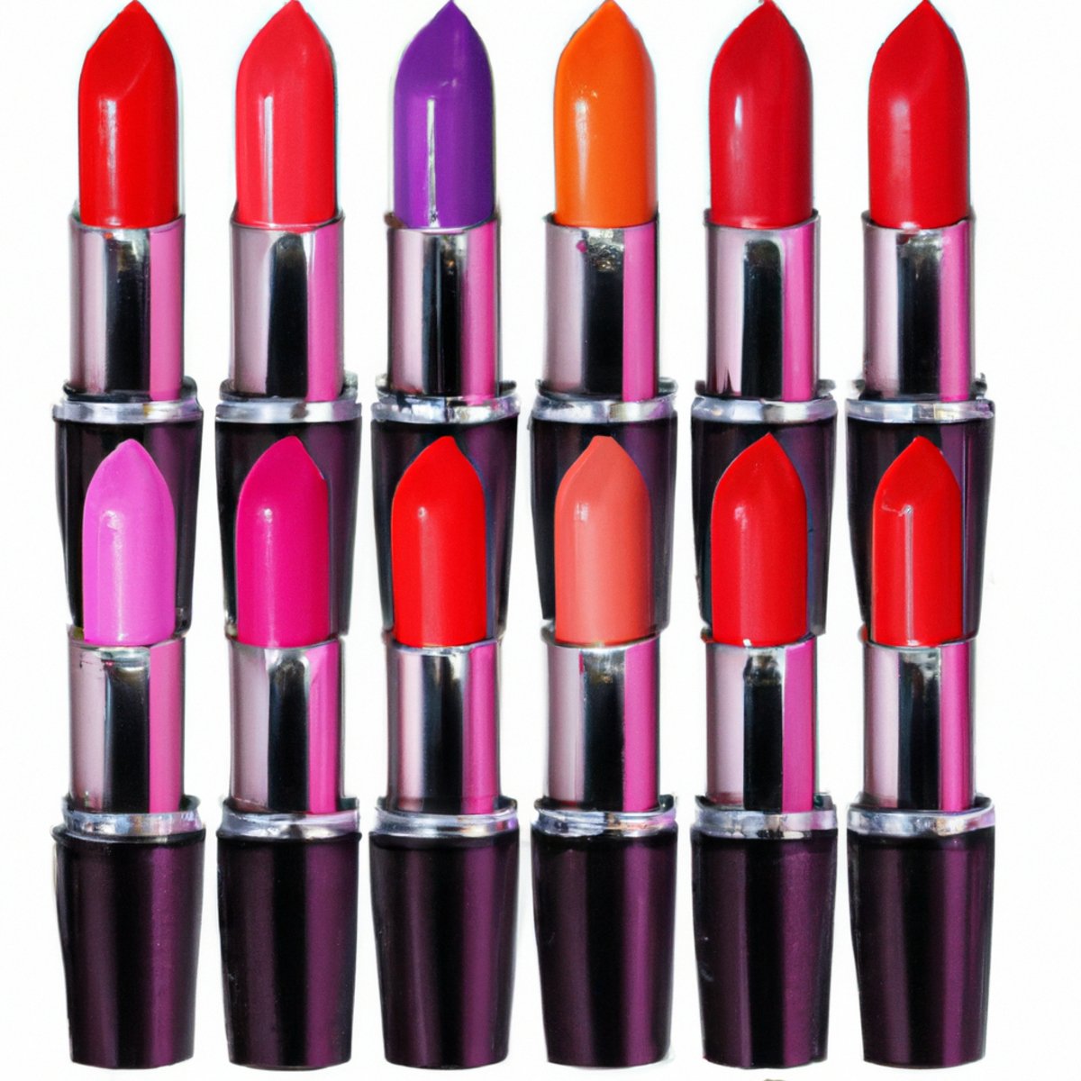 Vibrant and artistic close-up of glossy lipsticks in bold colors, enticing readers to explore and transform their look.