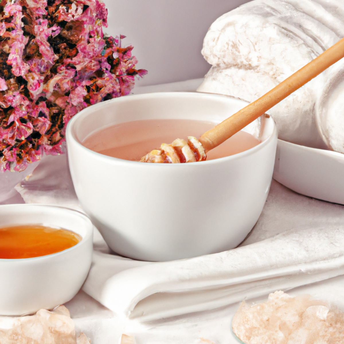 Indulge in the sweet simplicity of natural skin care routines with various cleansing and exfoliation methods. Try this Himalayan salt and coconut oil scrub, topped off with a dollop of honey for a touch of luxury. Your skin will thank you for the gentle exfoliation and nourishing ingredients, while your senses will be delighted by the fresh flowers and calming ambiance.