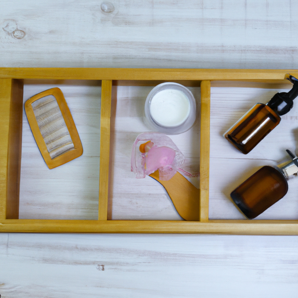 Get ready to glow with these natural skin care routines that are as pretty as they are effective. From rose water toner to facial oil, this wooden tray has everything you need to pamper your skin. And don't forget the finishing touch - a creamy white moisturizer that will leave you feeling refreshed and rejuvenated. It's time to embrace the power of nature and give your skin the love it deserves.