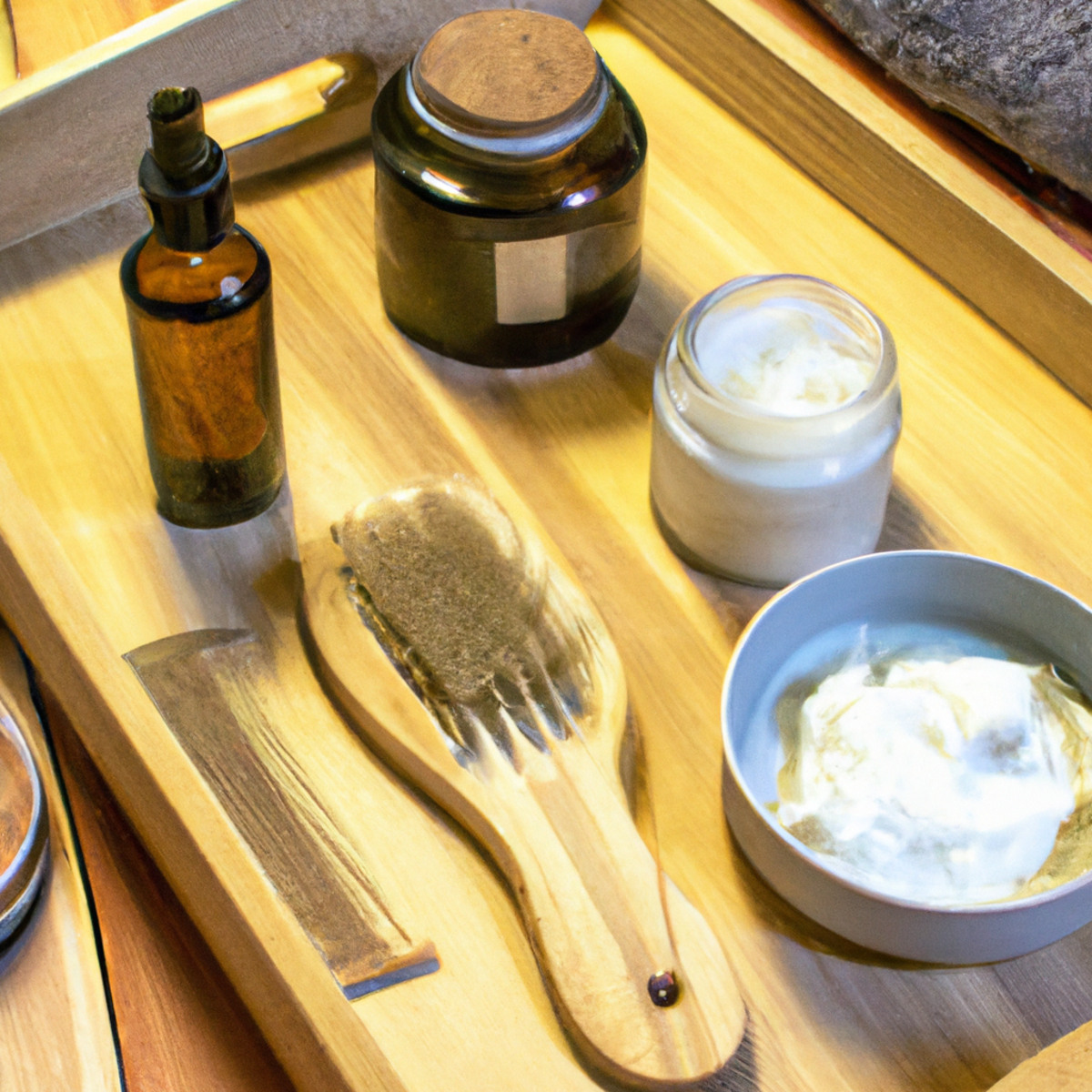 Get ready to beard the world with these natural skin care routines for men! From exfoliating scrubs to creamy moisturizers, this wooden tray has got you covered. Say goodbye to harsh chemicals and hello to a rustic, masculine glow.