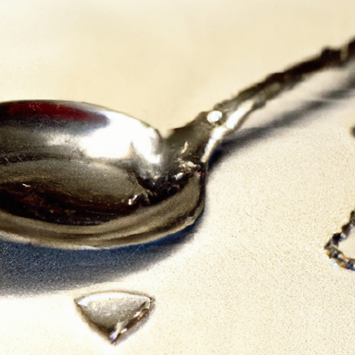 Close-up photo of a tarnished silver spoon and reflective silver jewelry, showcasing the aesthetic qualities of silver.