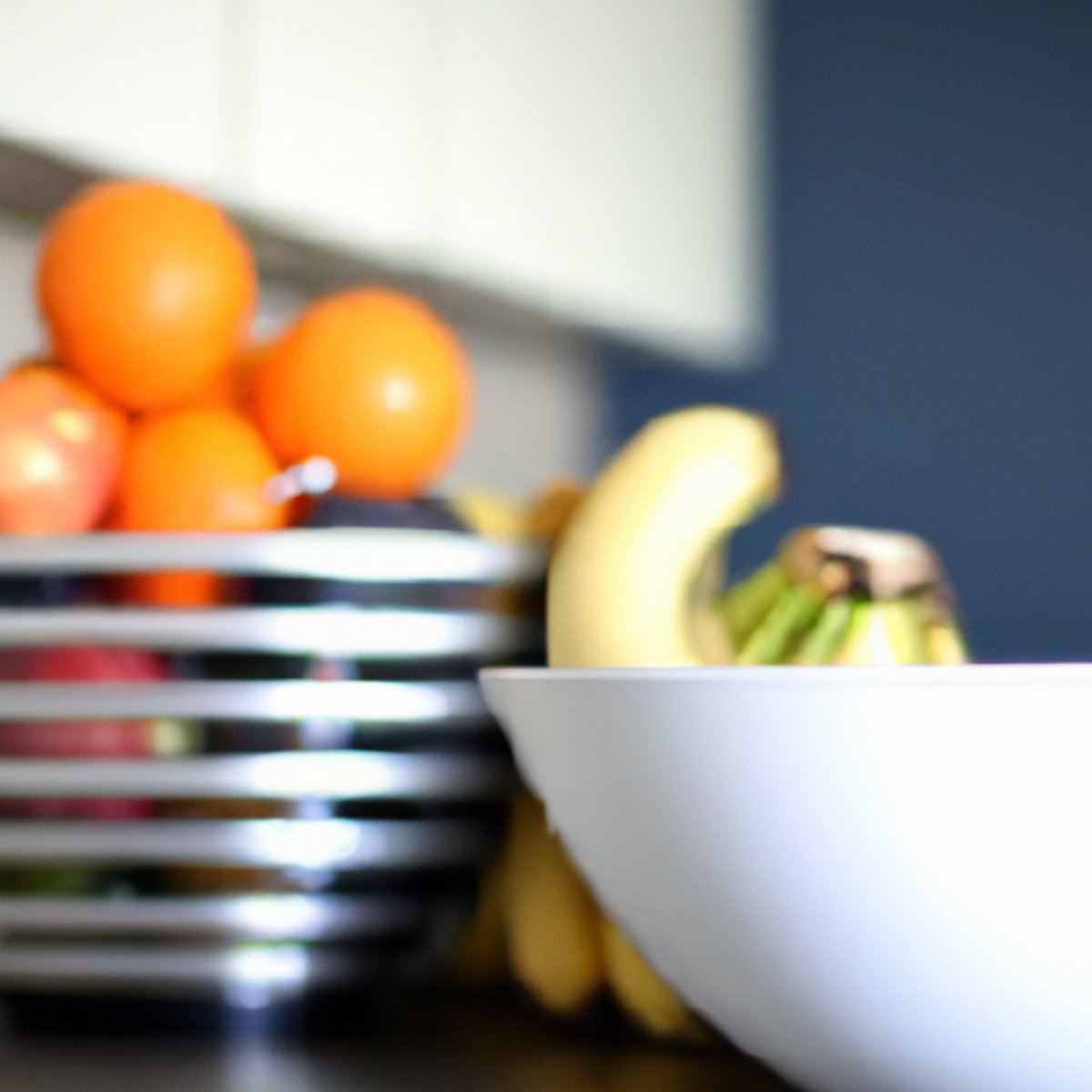 Organized kitchen with utensils, cutting board, and fruits. Sunlight creates a comforting ambiance, emphasizing the importance of a well-equipped kitchen for managing Alkaptonuria.
