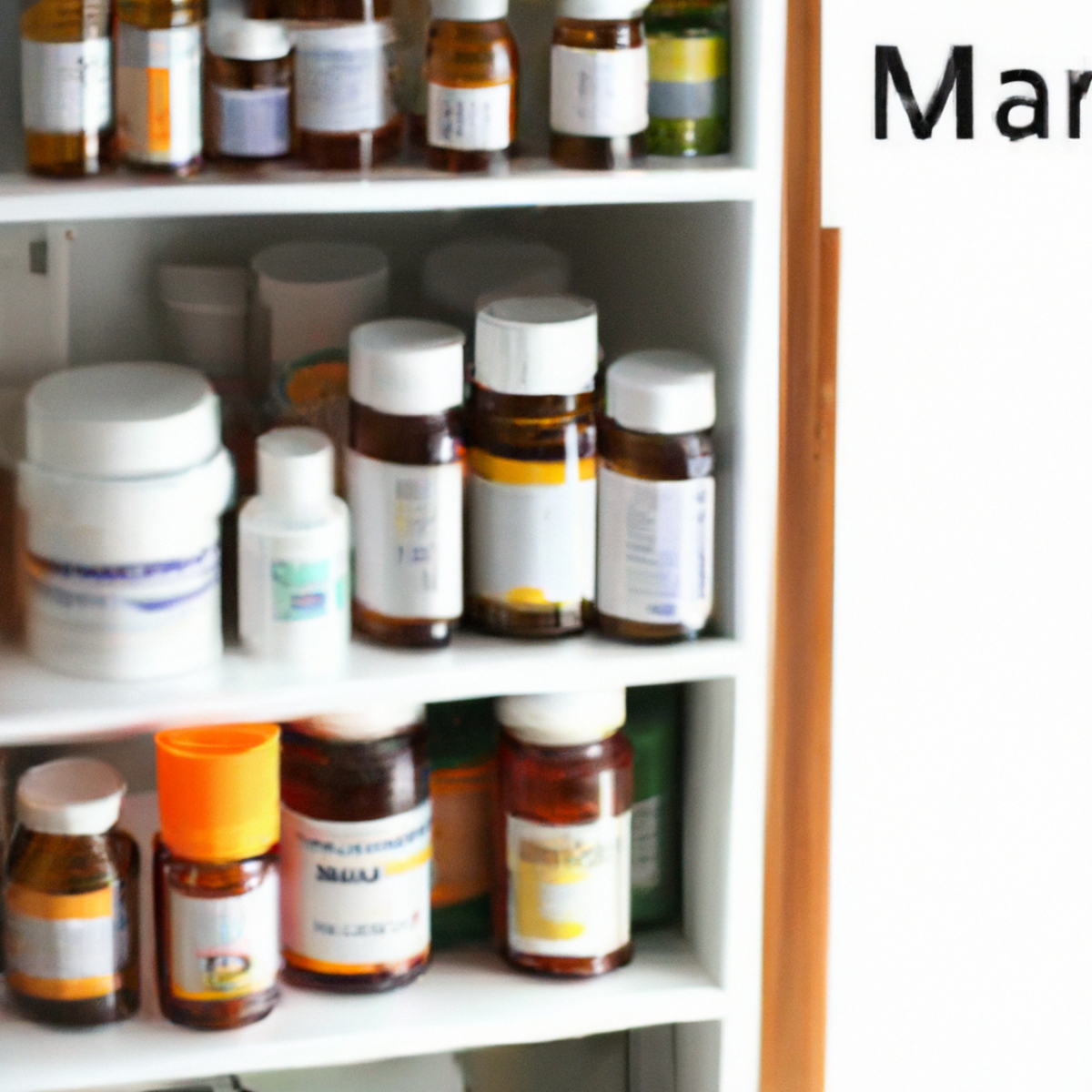 Well-organized medicine cabinet for managing Mucopolysaccharidoses symptoms.