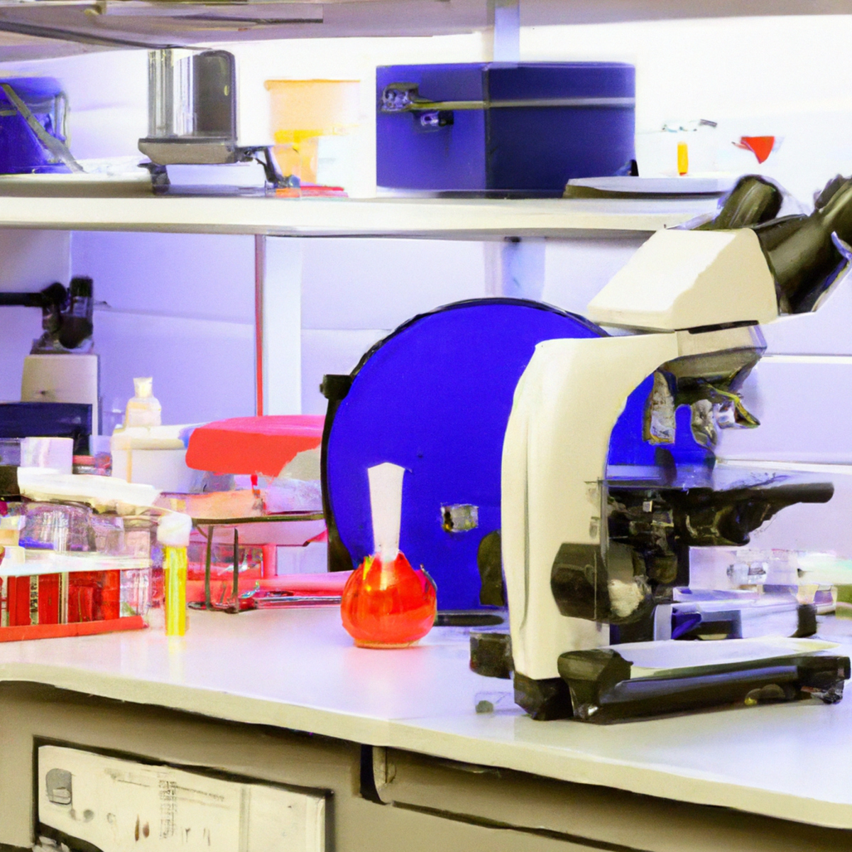 Well-equipped laboratory bench with scientific instruments, emphasizing dedication and progress in Sotos Syndrome research.