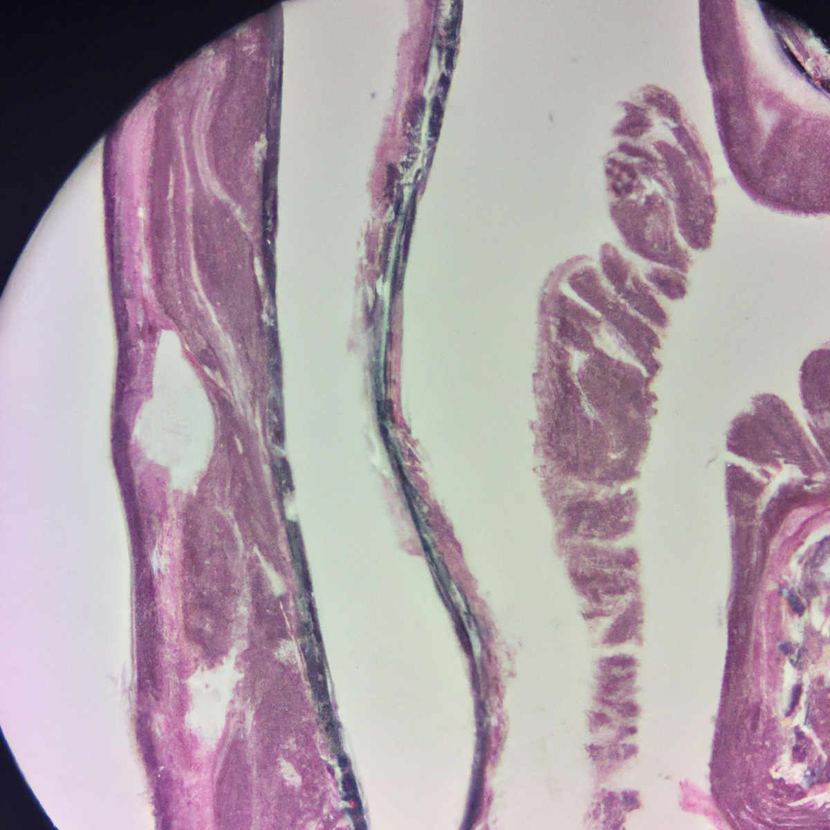 Paraneoplastic Pemphigus skin biopsy slide with characteristic features.