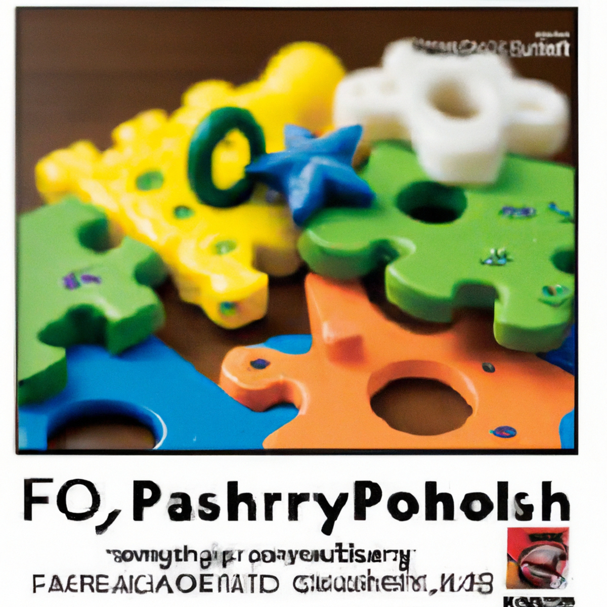 Diverse objects symbolize FOP support: puzzle, oak tree, books, gears. Inspiring image of unity, strength, and hope -Fibrodysplasia Ossificans Progressiva (FOP)