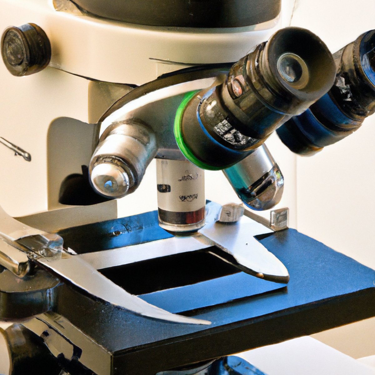 Microscope examining tissue samples for Proteus Syndrome research.