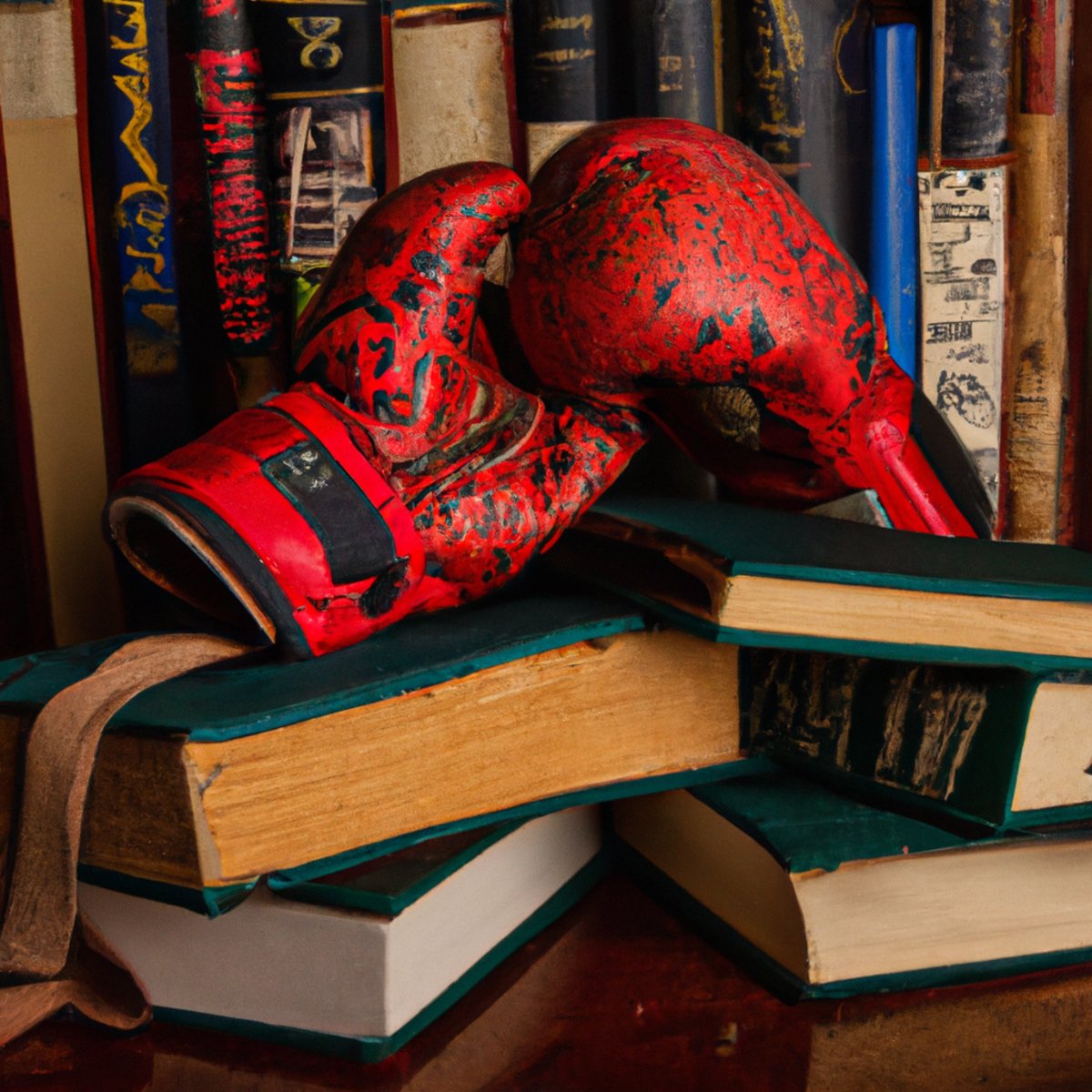 Resilient boxing gloves, empowering books, hopeful flowers, and a flickering candle symbolize strength, knowledge, beauty, and unwavering spirit-Leopard Syndrome