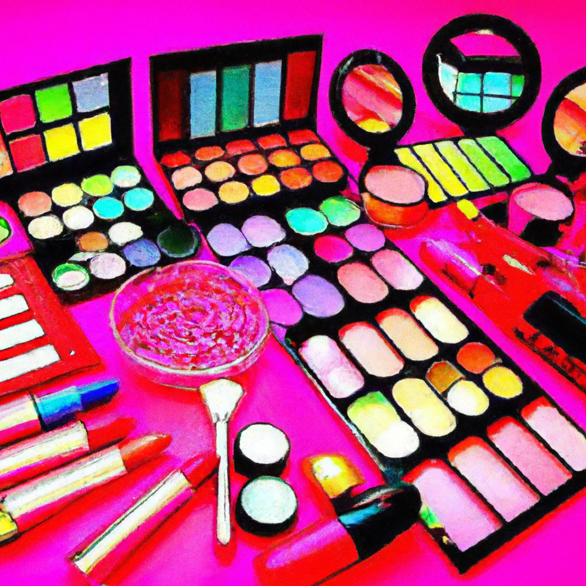Vibrant neon makeup products arranged in a visually stunning composition, inviting readers to embrace the exciting world of neon.