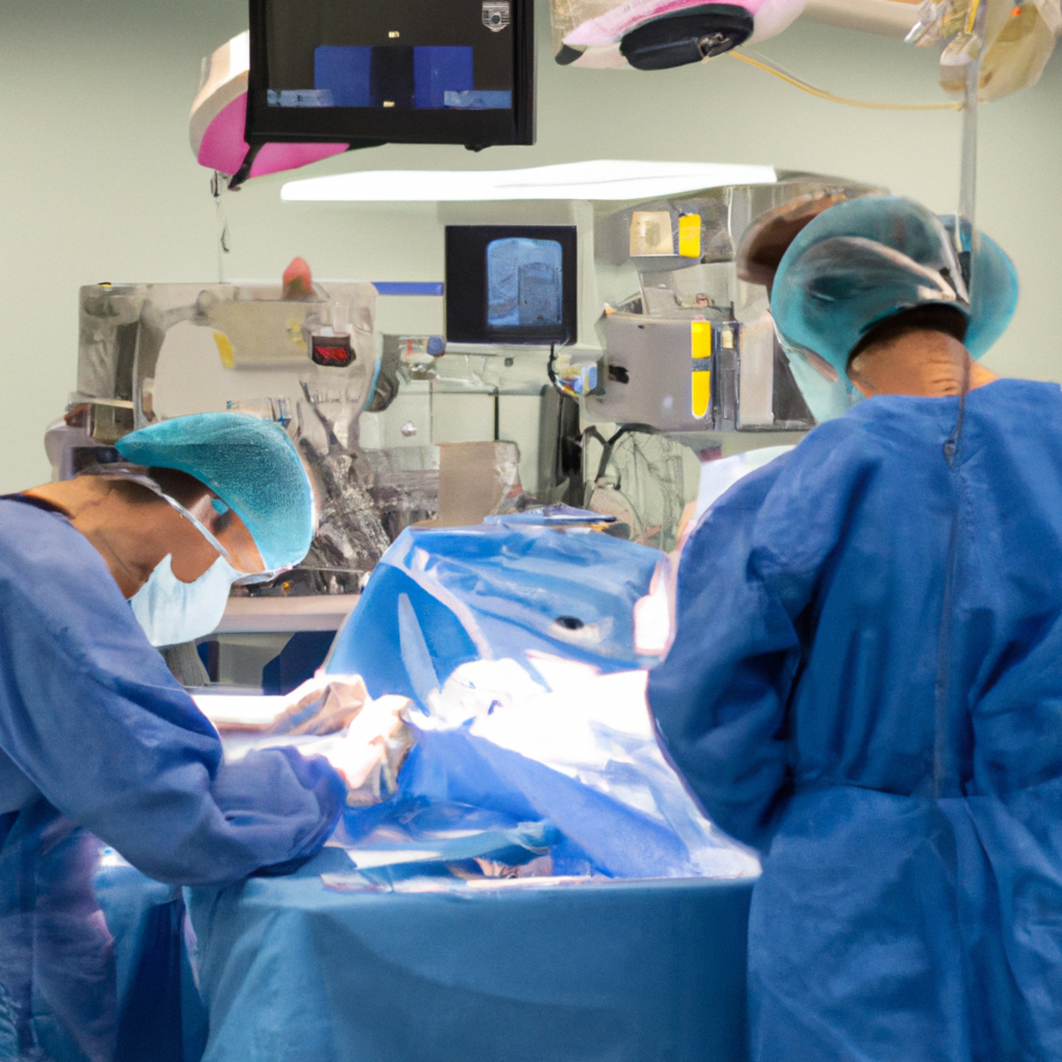 Skilled surgeon delicately performs liver transplant in sterile operating room, showcasing precision and expertise required for complex procedure - Progressive Familial Intrahepatic Cholestasis (PFIC) 