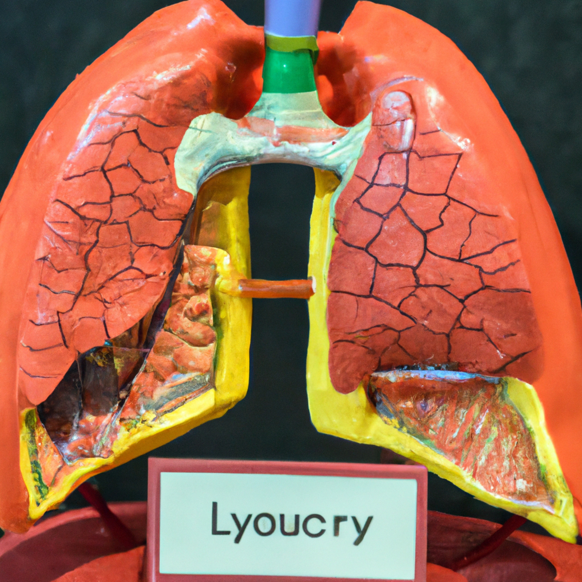Detailed human lung model, magnified cilia image, and medical equipment -Primary Ciliary Dyskinesia (PCD)