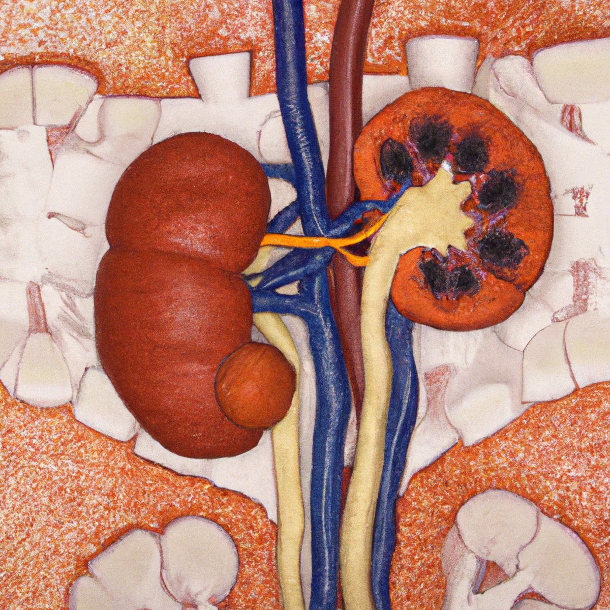 Close-up of kidney model showcasing intricate structure and abnormal functioning of renal tubules in Gitelman Syndrome.