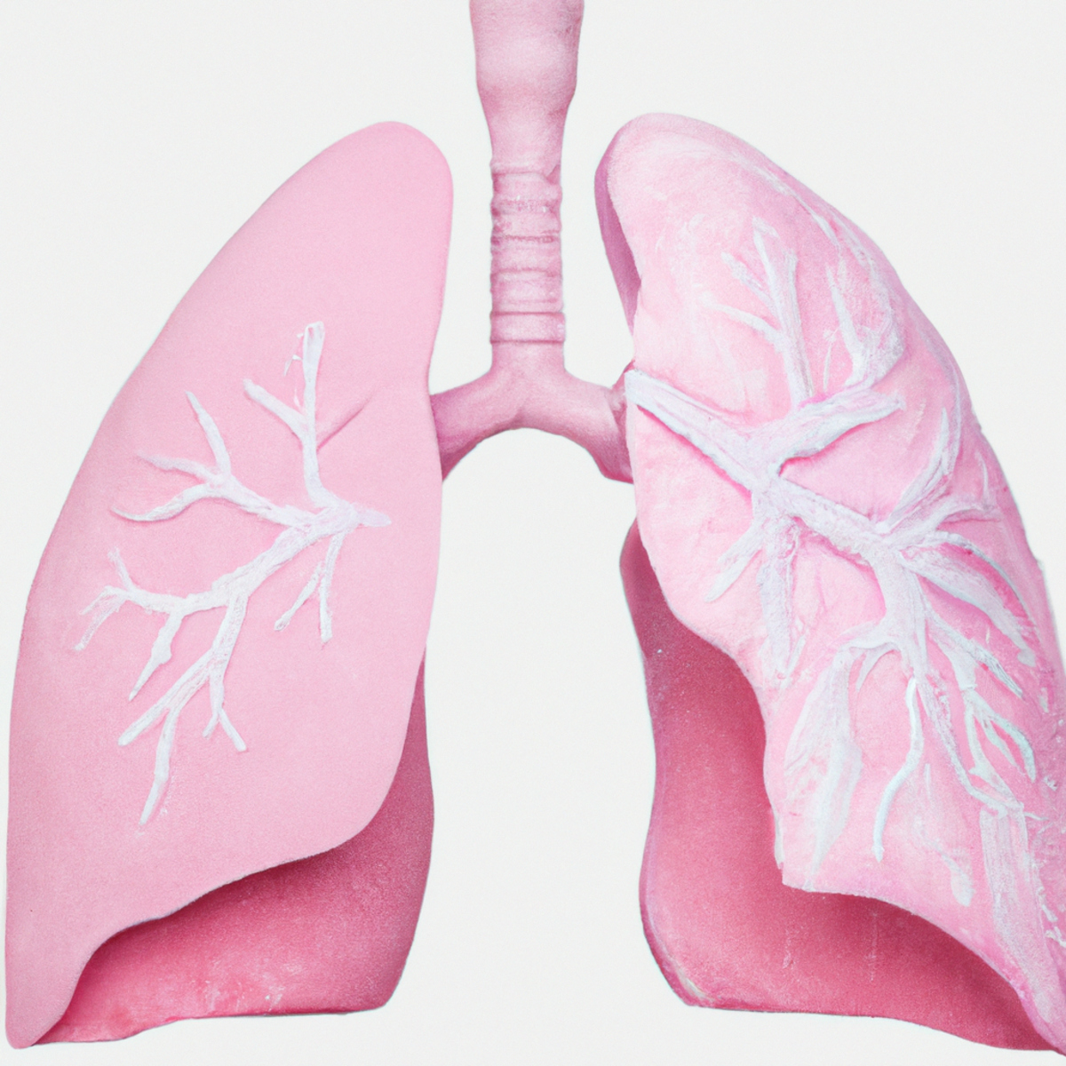 Detailed close-up of healthy human lungs, showcasing complex airways.