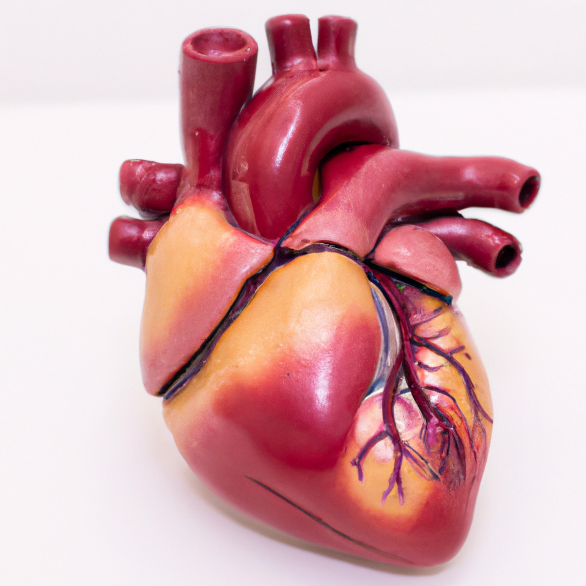 Close-up photo of a detailed human heart model, showcasing its accurate structure and vibrant colors, highlighting the cardiovascular system - Loeys-Dietz Syndrome