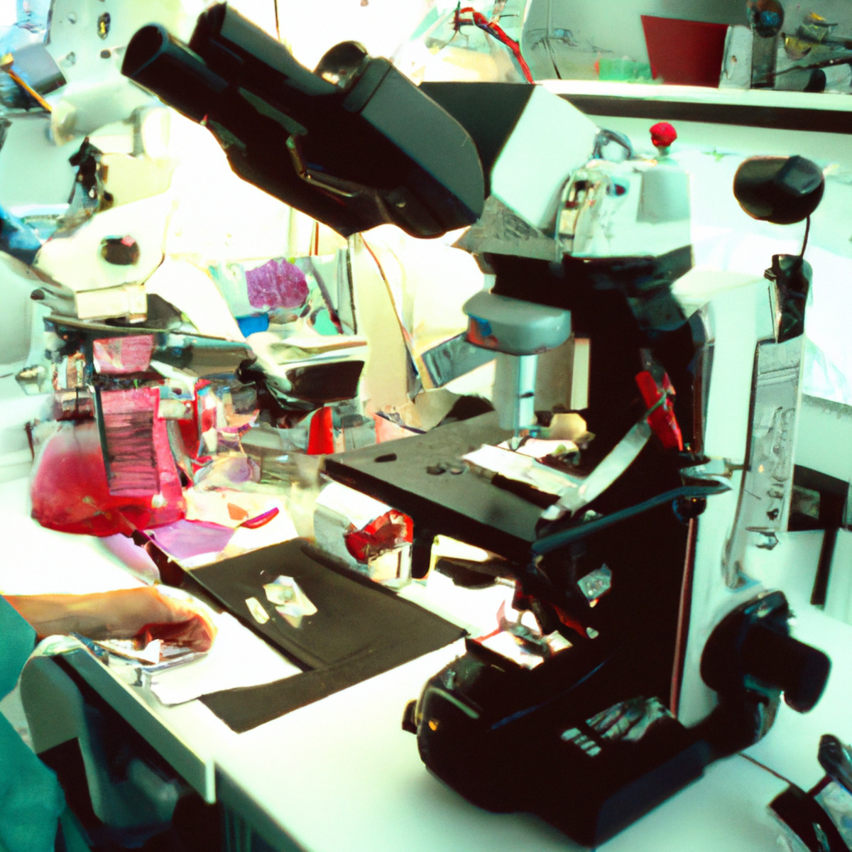 Medical laboratory with scientific equipment and tools for diagnosing Alpha-1 Antitrypsin Deficiency.