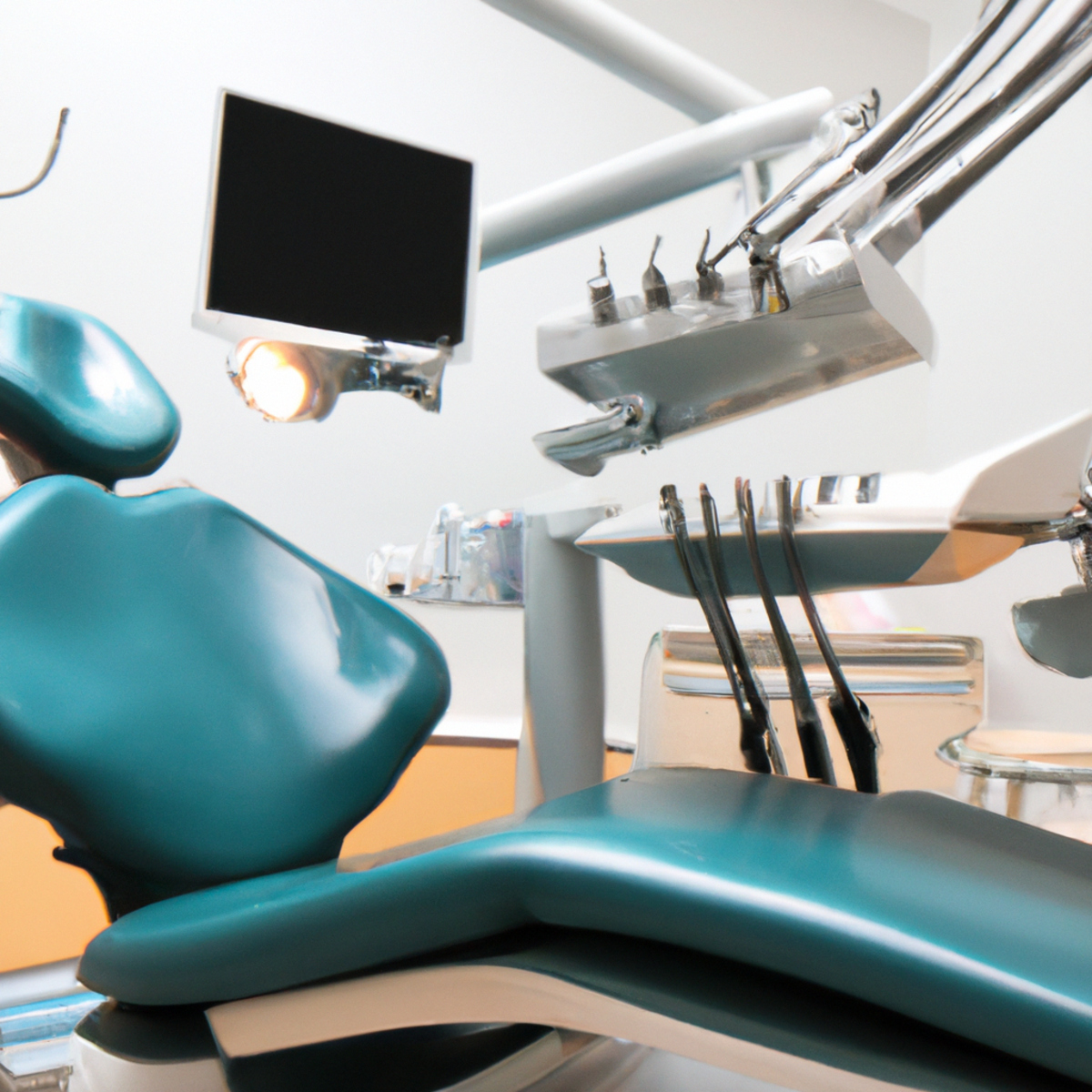 Modern dental clinic with well-lit room, organized equipment, and sterile environment promoting kidney health - Dent disease