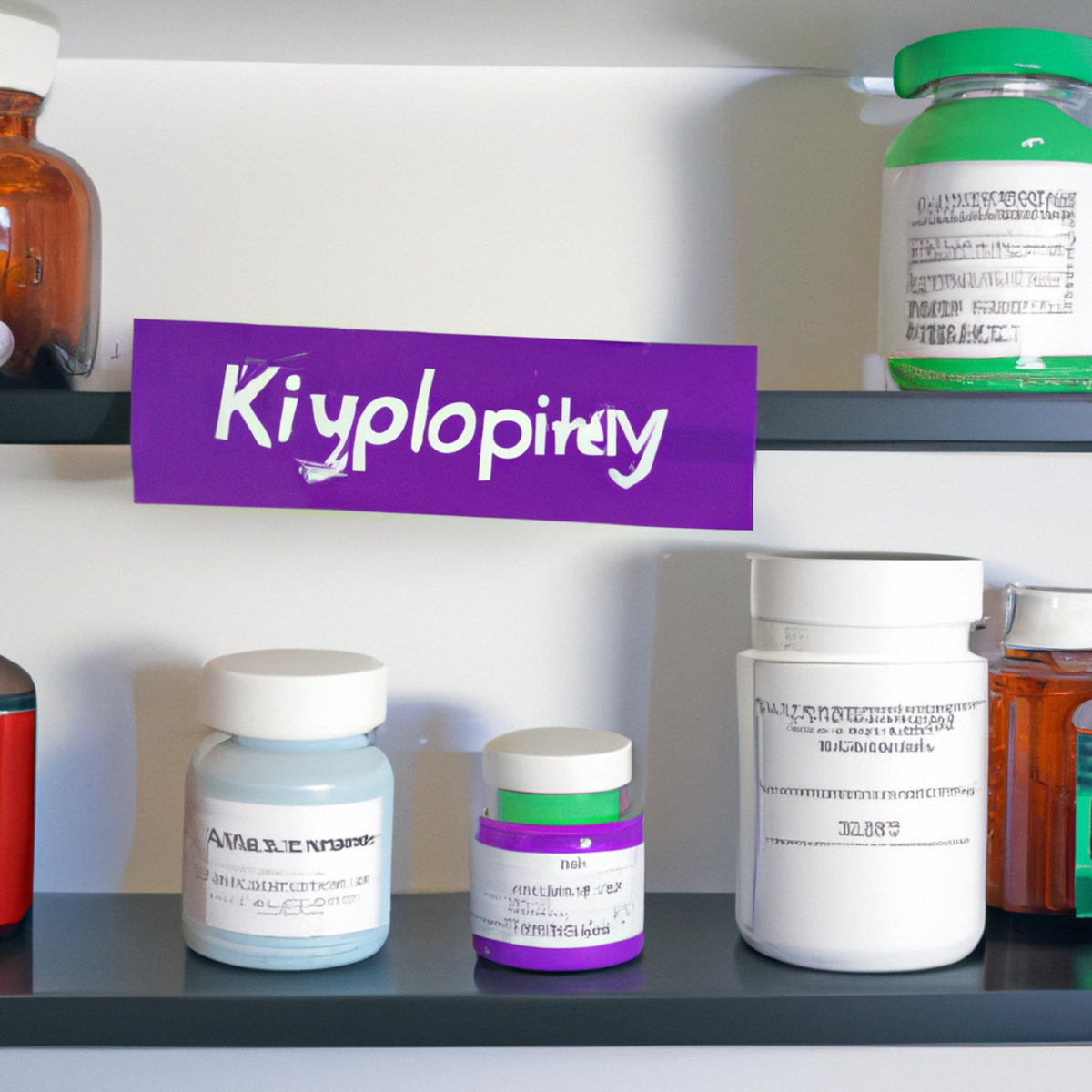 Well-organized medicine cabinet with labeled prescription bottles and pill organizer for managing Nephronophthisis.