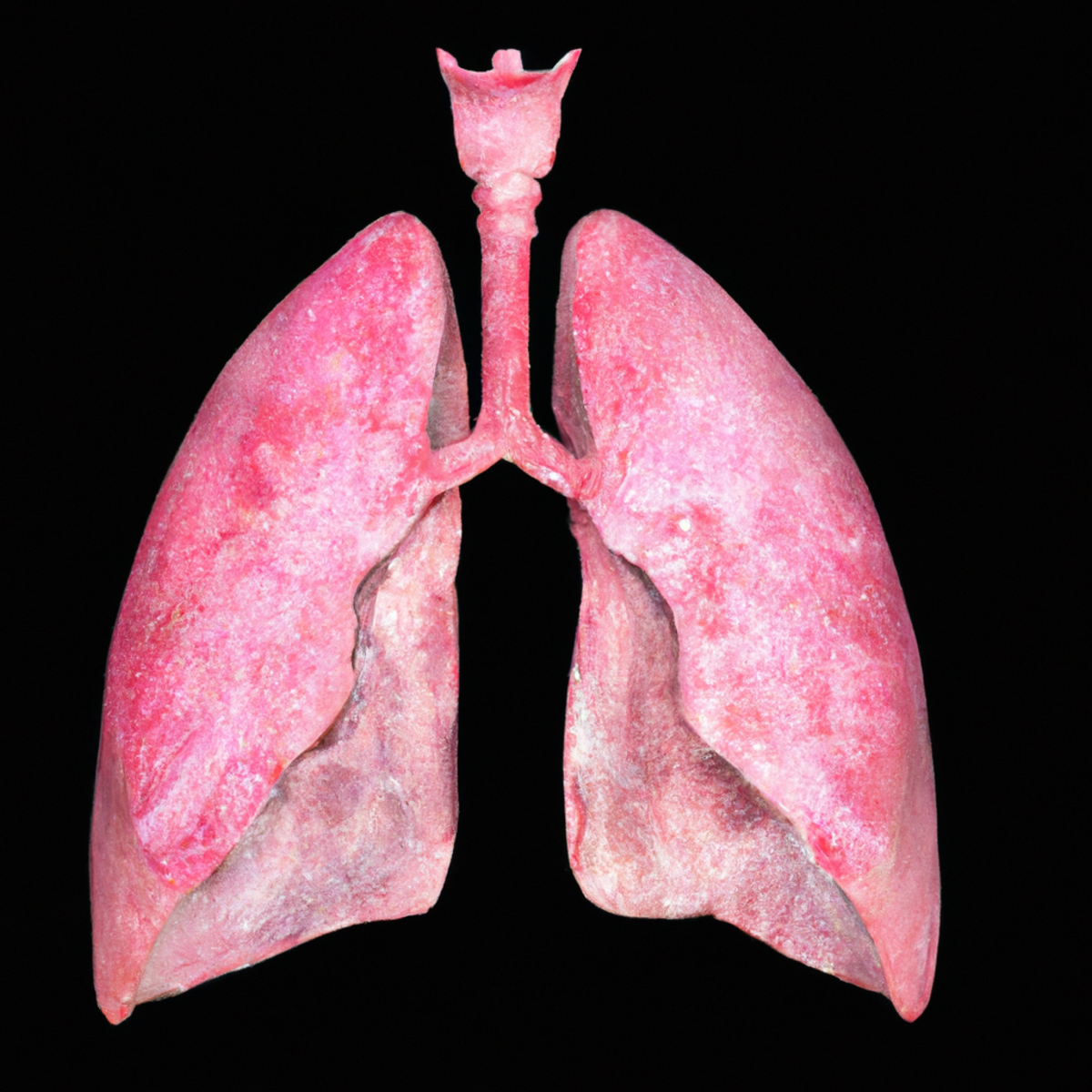 Close-up of a healthy lung and a lung with Sarcoidosis, showing granulomas 