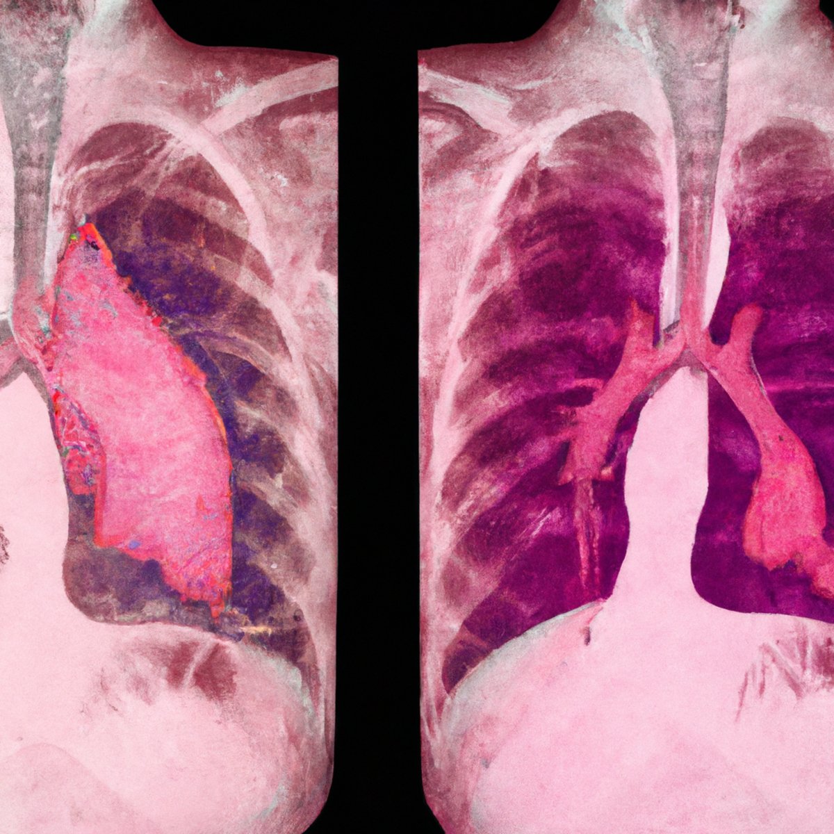 Close-up of a lung with Desquamative Interstitial Pneumonia (DIP)