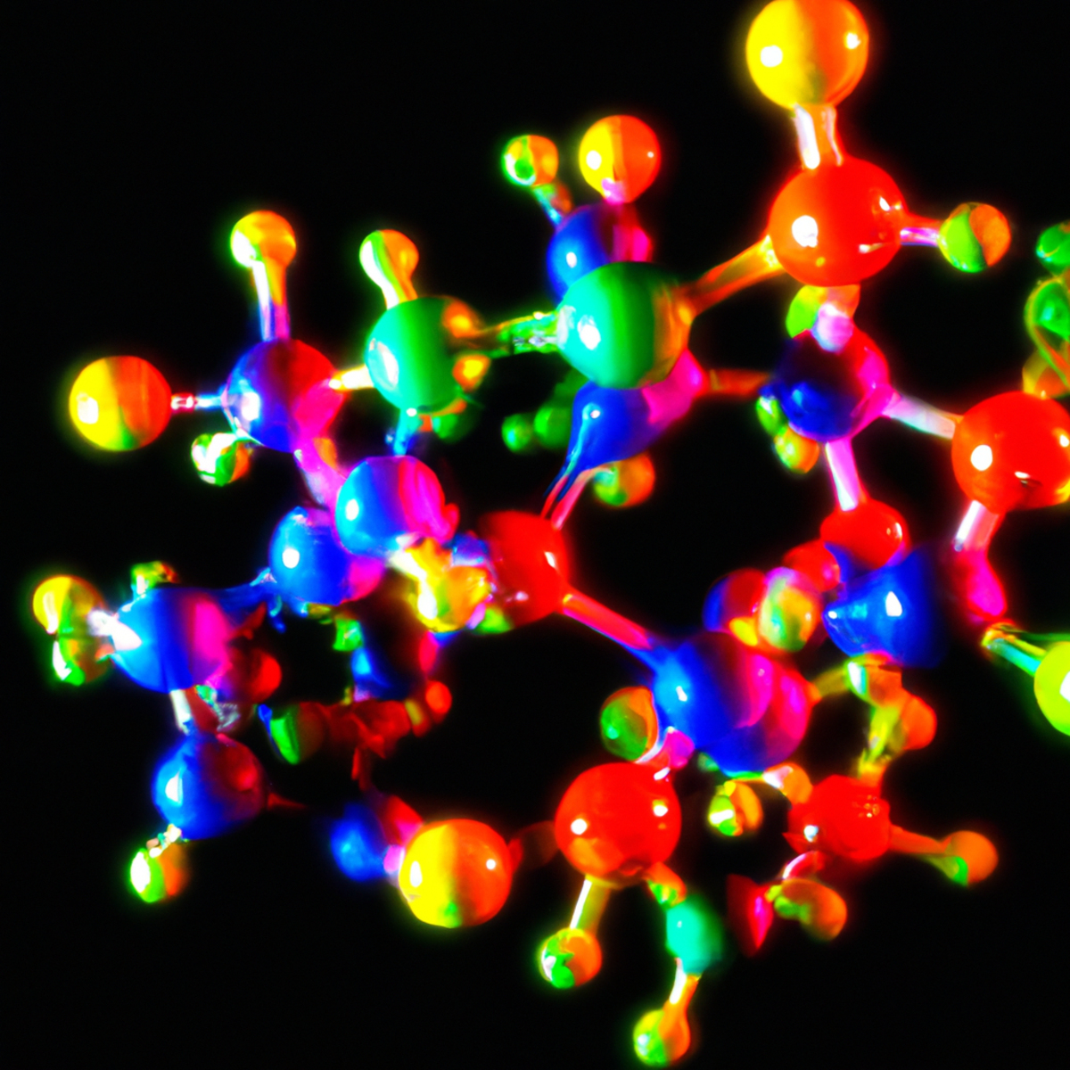 Close-up of a colorful 3D model of the Alpha-1 Antitrypsin Deficiency