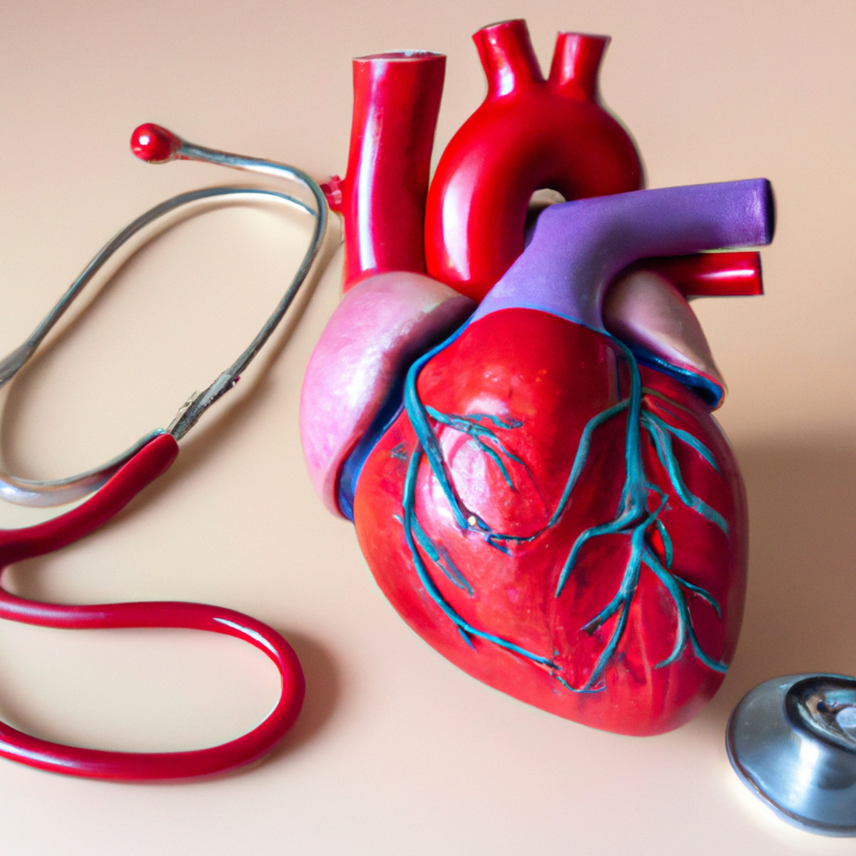 Close-up of anatomically accurate heart model with stethoscope, highlighting Fabry Disease's impact on cardiovascular health - Fabry Disease