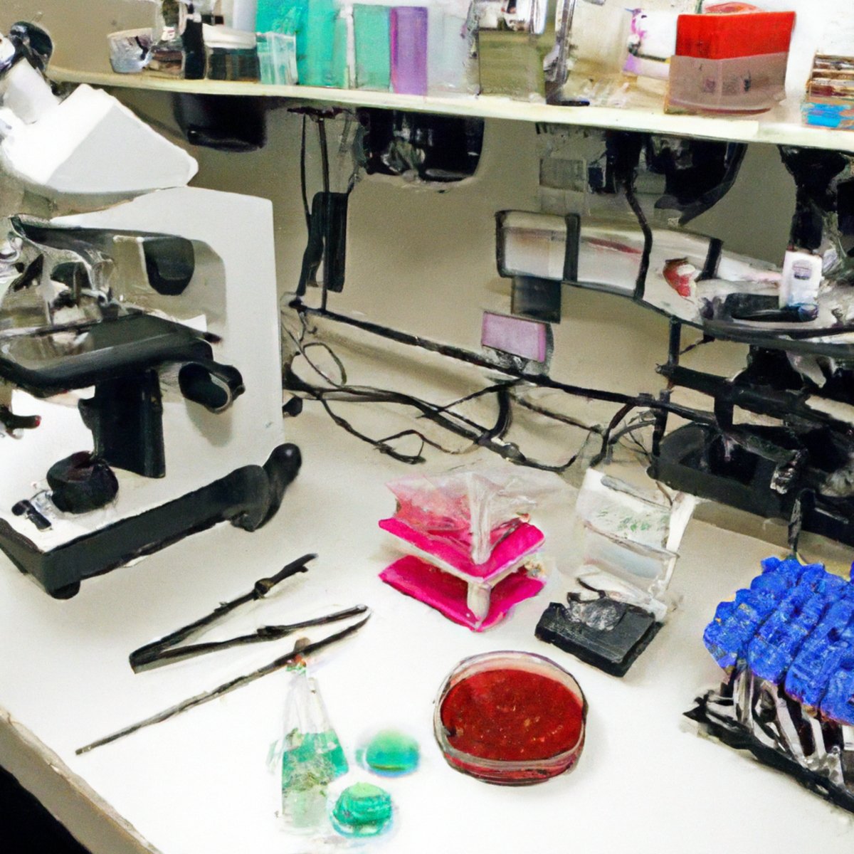 Laboratory scene with scientific instruments, emphasizing dedication and precision in uncovering genetic causes of Gitelman Syndrome.