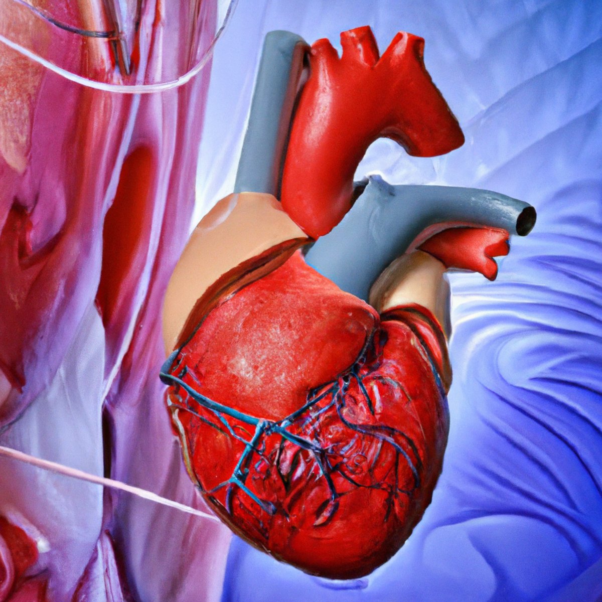 Close-up of lifelike heart model against medical backdrop, highlighting textures and colors, symbolizing Danon Disease's impact on heart health.