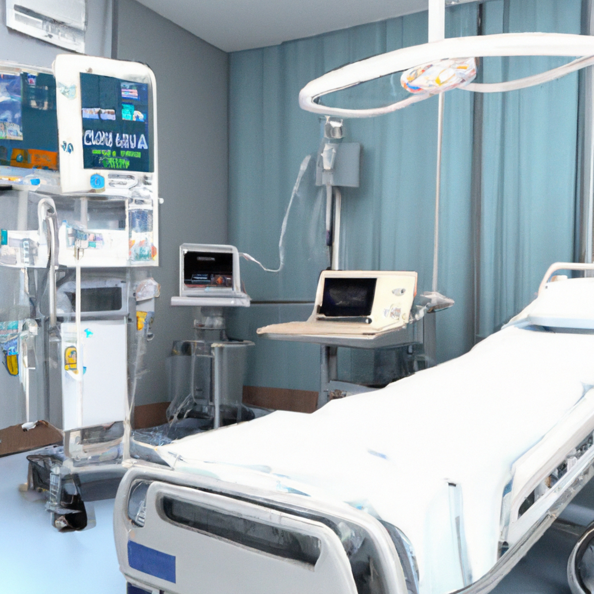 Modern hospital room with state-of-the-art medical device and equipment, showcasing advancements in managing gastroparesis.