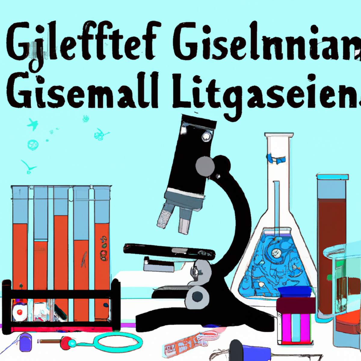 Scientific lab with test tubes, microscopes, and equipment, representing the diagnostic process for Gitelman Syndrome.