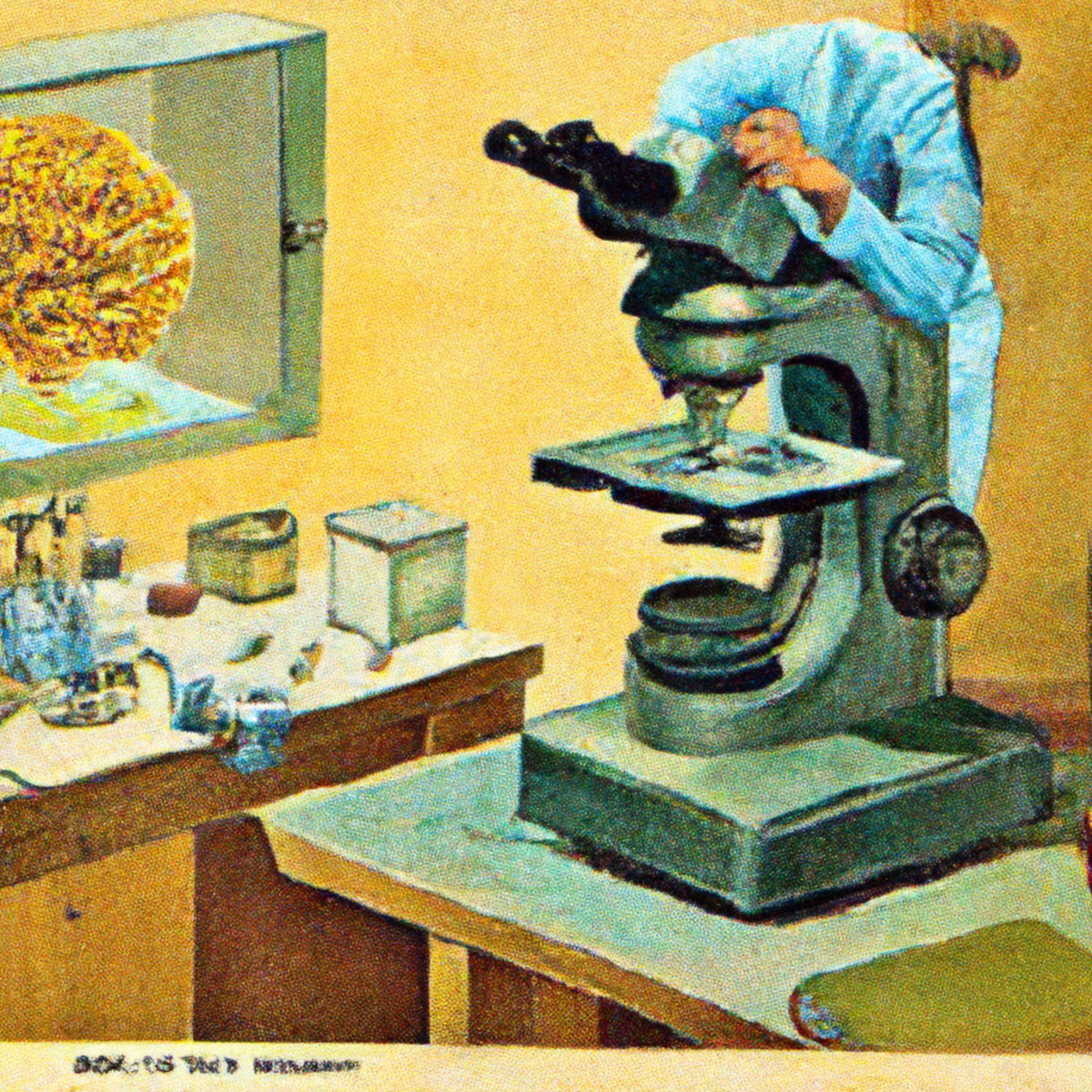 Microscope focused on neural tissue samples in a lab, highlighting the importance of scientific research on Kuru.