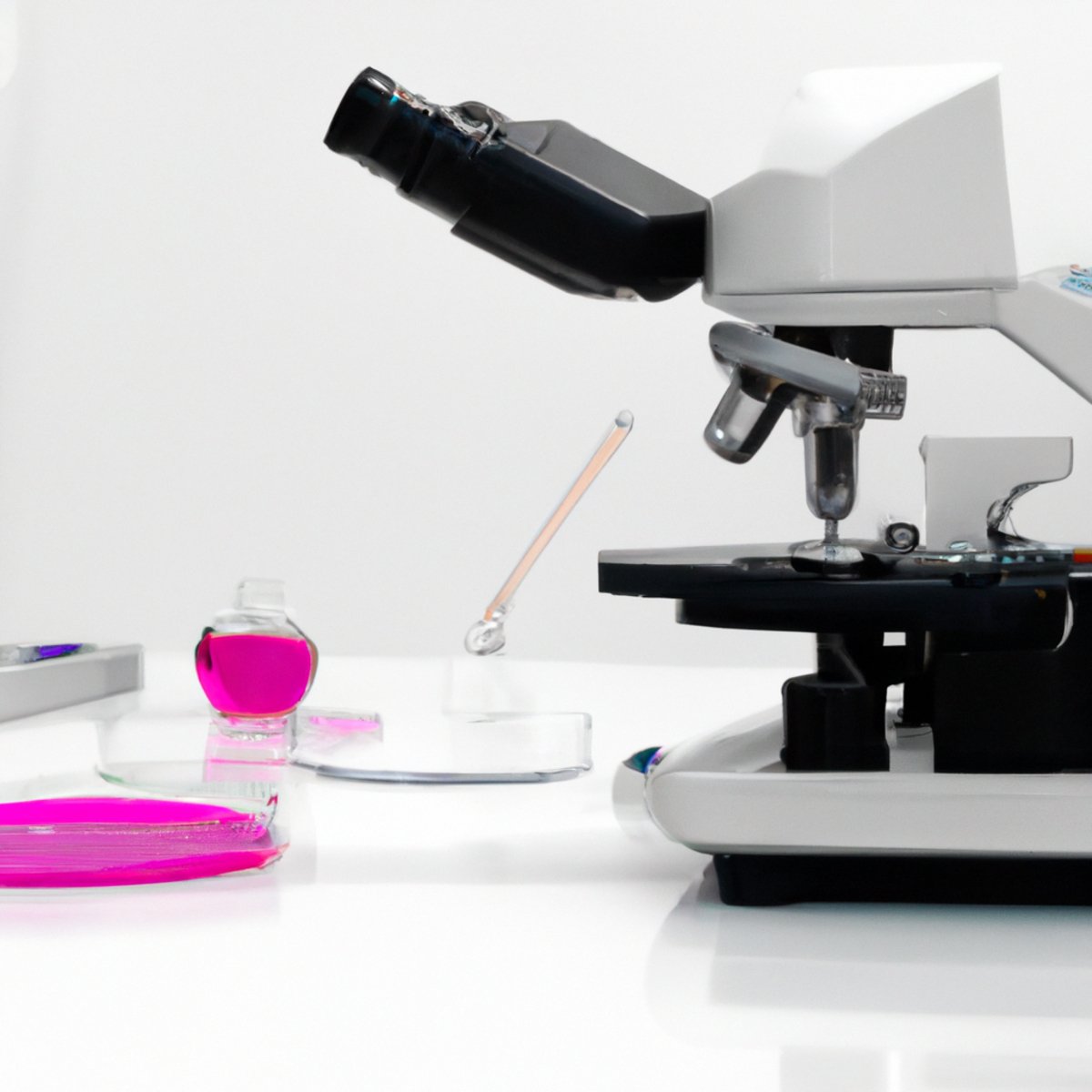Scientific lab with microscope, petri dish, and pipette, symbolizing tumor cell investigation for Gastrointestinal stromal tumor (GIST)treatment research.