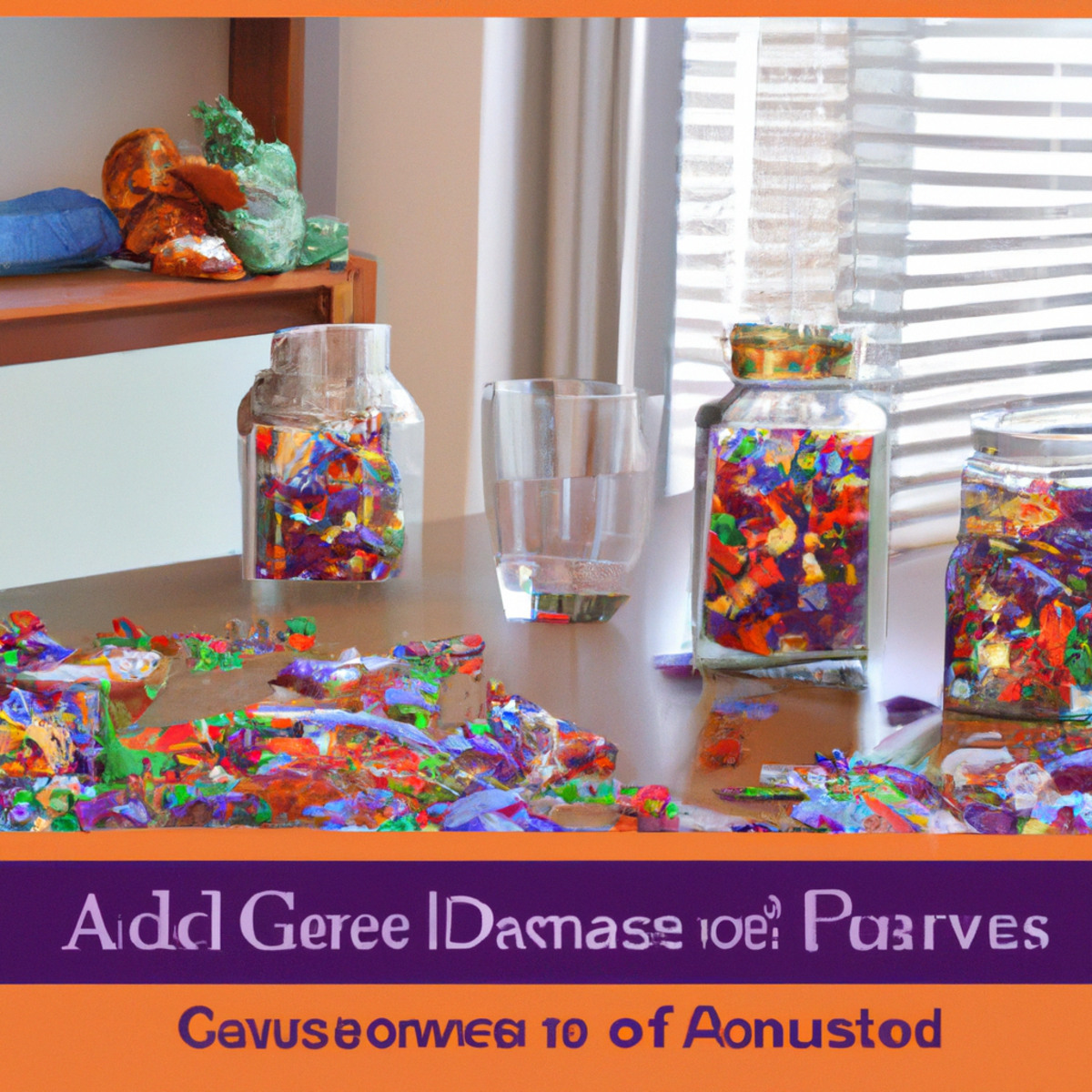 Colorful puzzle pieces scattered around a glass jar, symbolizing the challenges of Gaucher Disease.