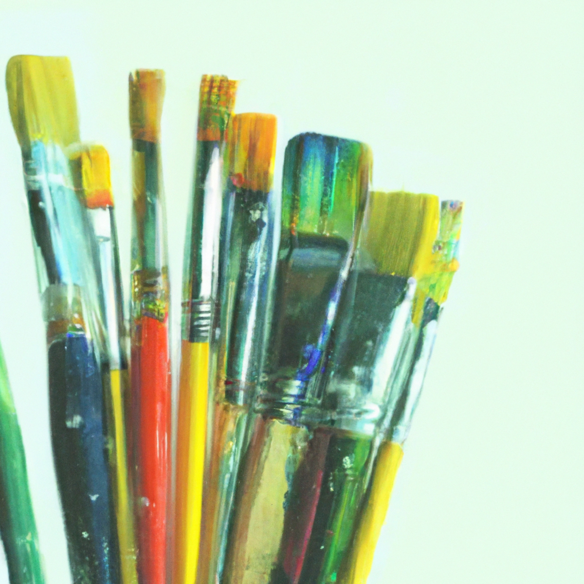 Vibrant scene of colorful objects: paintbrushes, paint tubes, and a color wheel, symbolizing artistic nature. Connection to Hermansky-Pudlak Syndrome and Albinism.
