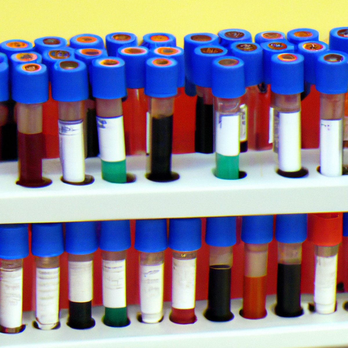 Lab test tubes with blood samples labeled with strategies for boosting platelet counts in managing ITP (Idiopathic Thrombocytopenic Purpura).