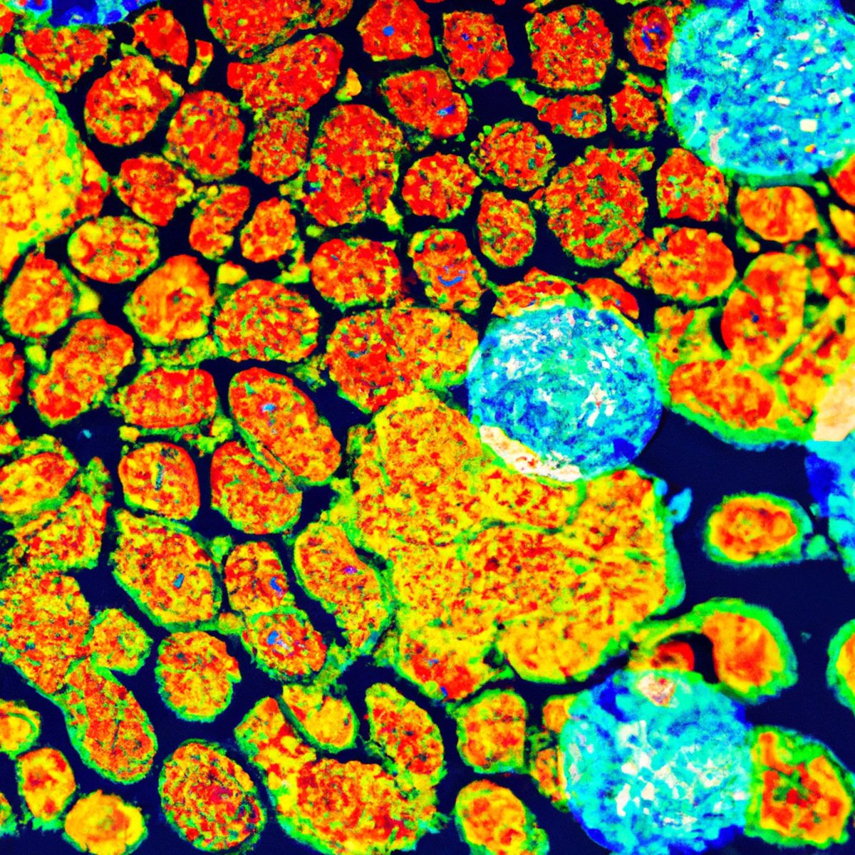 Colorful cell samples under microscope symbolize Gaucher Disease research, highlighting complexity and dedication of scientists.