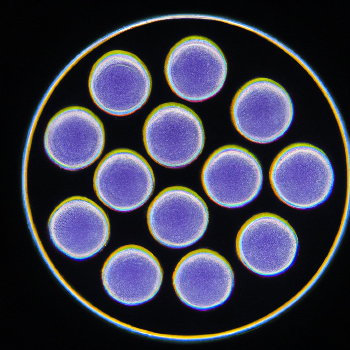 Close-up view of activated platelets on a microscope slide, showcasing their unique characteristics and vibrant mosaic-like pattern - Hermansky-Pudlak Syndrome